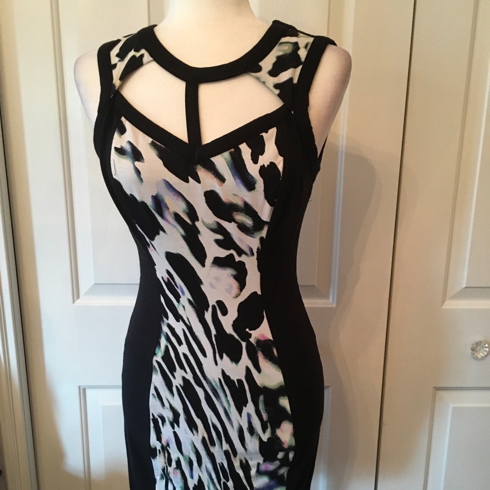 Black Guess Leopard-Print Bodycon Dress - Women